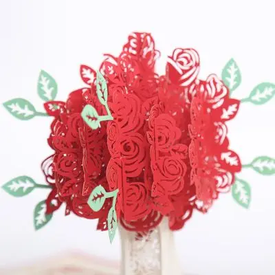 2019 diy  competitive price heart shape handmade customized wedding invitation card 3D  Greeting Card model