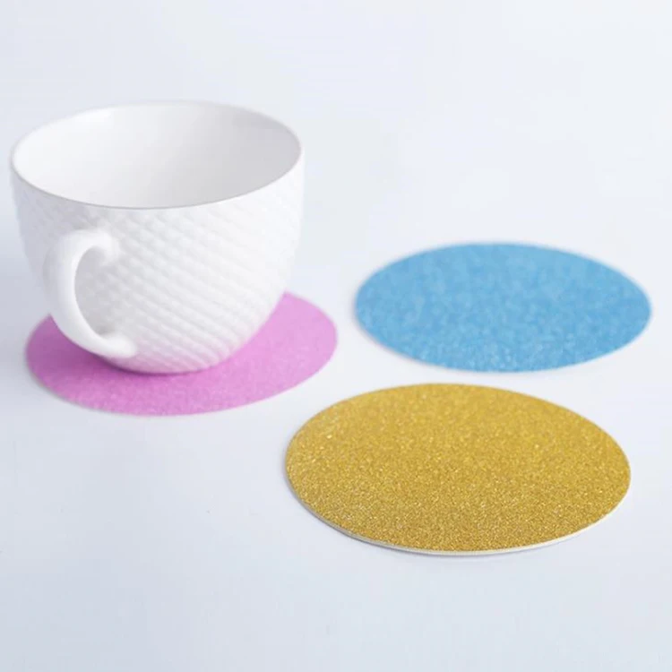 Wedding Cup Pads Glitter Round Card Paper Coaster Placemat Paper Doily for Wedding Party Home Table Decoration