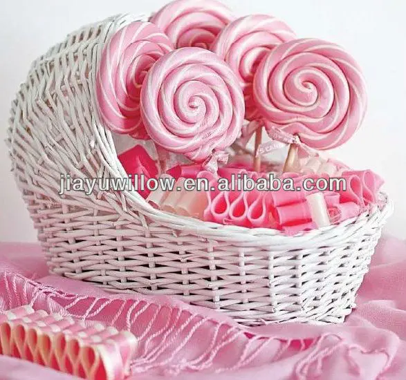 
 Лидер продаж, белая ивовая плетеная корзина для хранения детских подарков  