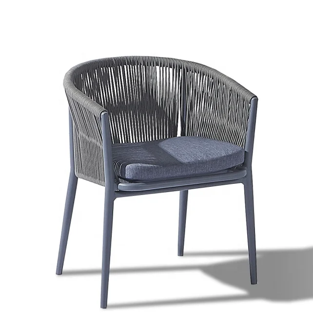 2019 hot sale rope designer aluminium bistro hotel outdoor garden chair rope chair