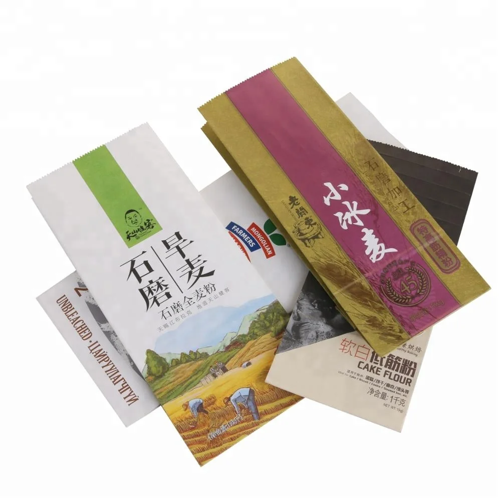 Wheat Flour Salt Packaging Paper Bag Direct Factory Wholesale 1kg 2kg Kraft Paper Carton Packaging Customized Food Grade Accept
