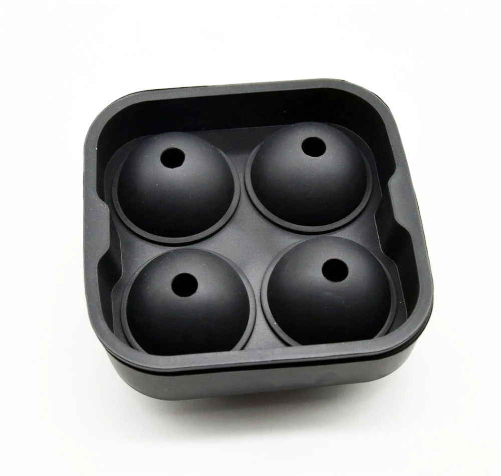 100% food grade Food Grade approved Silicone sphere ice ball maker mould,silicone  ice ball tray with 4 cavities