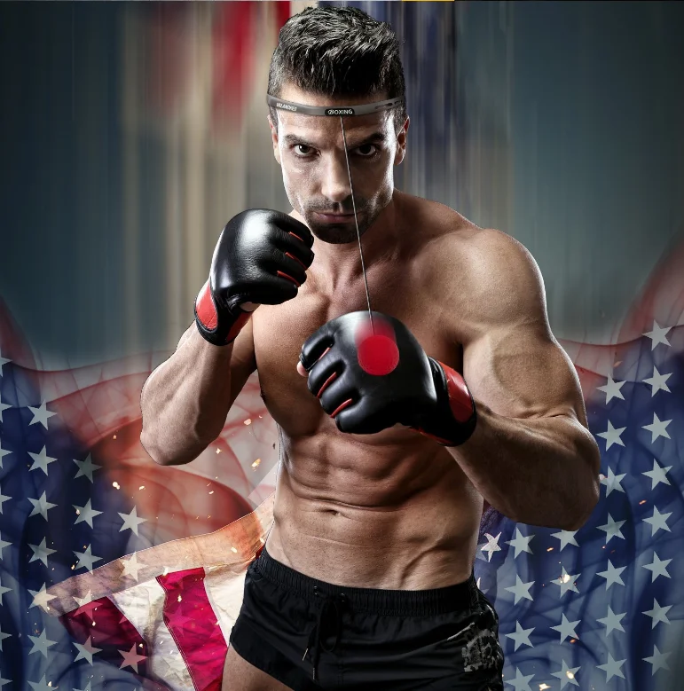 2021 hot Cheap price black PU Soft and hard red training Boxing magic Ball Boxing reflex Ball With Silicone Headband