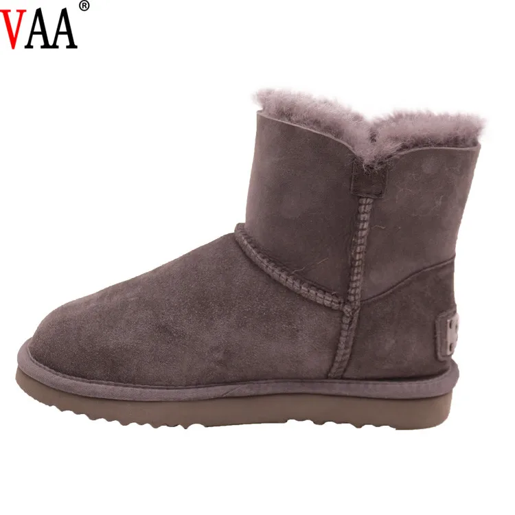 
CF-287 Slip On Short design Australian Sheepskin Lady Snow Boots Rabbit Fur 