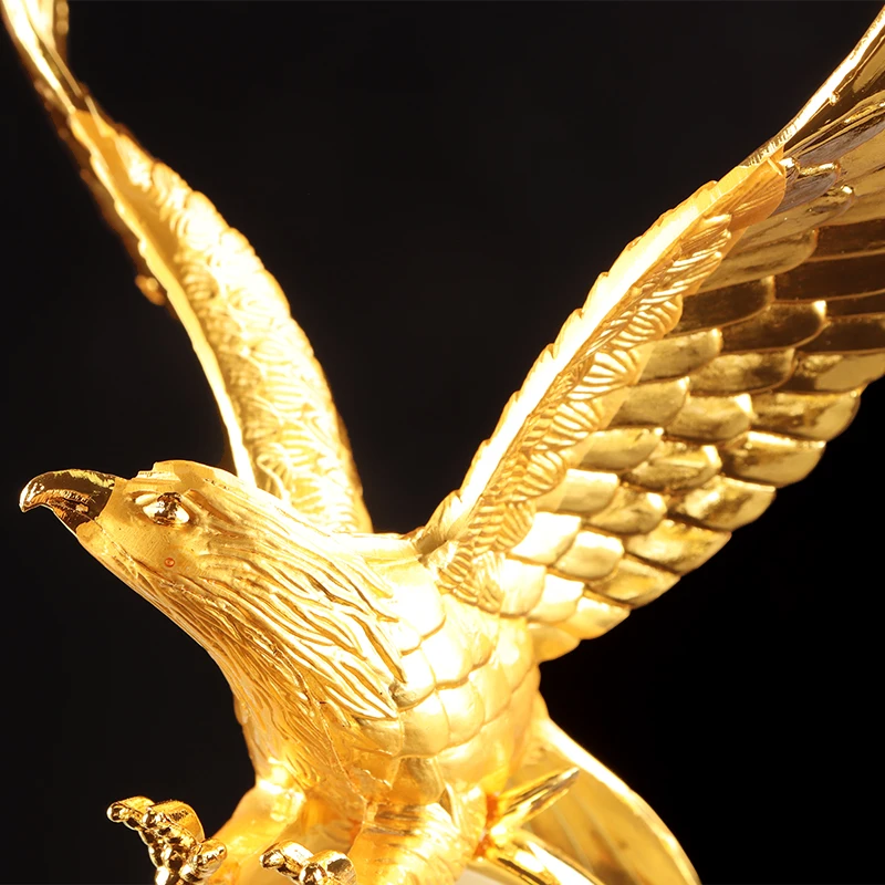 Golden Eagle and Globe Crystal Base Metal Trophy Cup