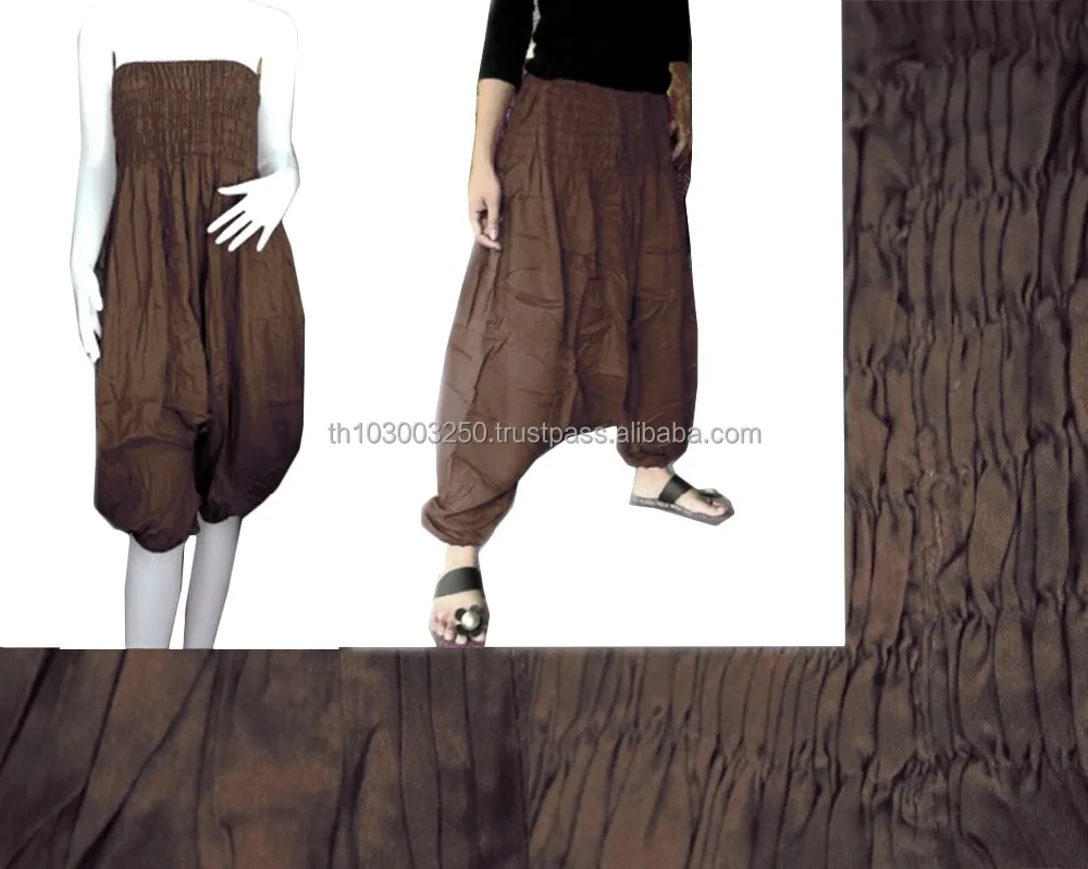 Fisherman Baggy Belly Dance HIPPIE BOHO solid color MAXI HAREM PANTS 2 IN 1 JUMPSUITS PLUS