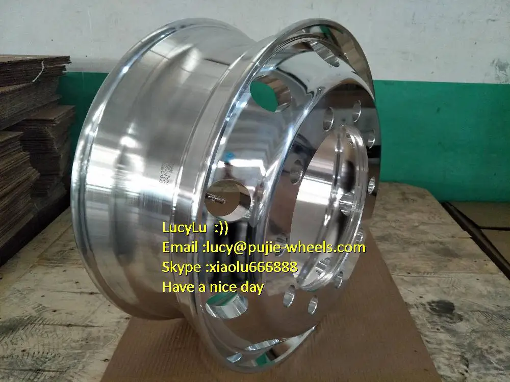 24.5*8.25 PCD335 Polished Truck Aluminum wheel