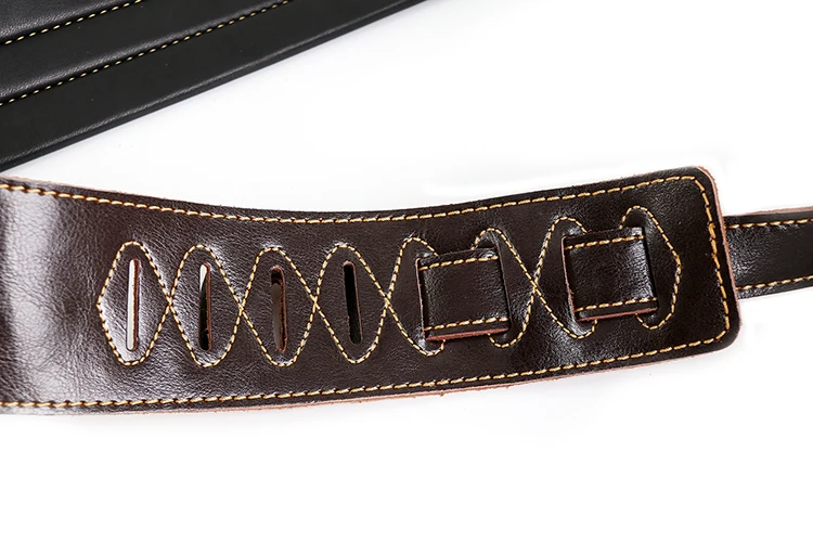 Custom brand packaging  genuine leather electric bass guitar straps