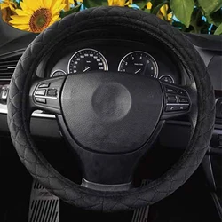 With Stitching Lines Stylish Circular Smooth Steering Wheel Cover Truck