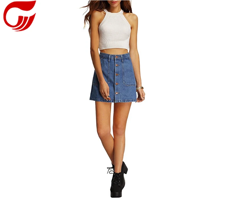 2021Fashion new  Wholesale Custom  Women  blue denim Jeans Short skirt