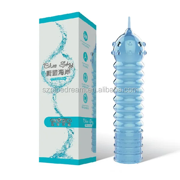 Three Colors TPE Spike Cover Shape Fashionable Unique Soft Delay Crystal Penis Sleeve Textured Extension Condoms