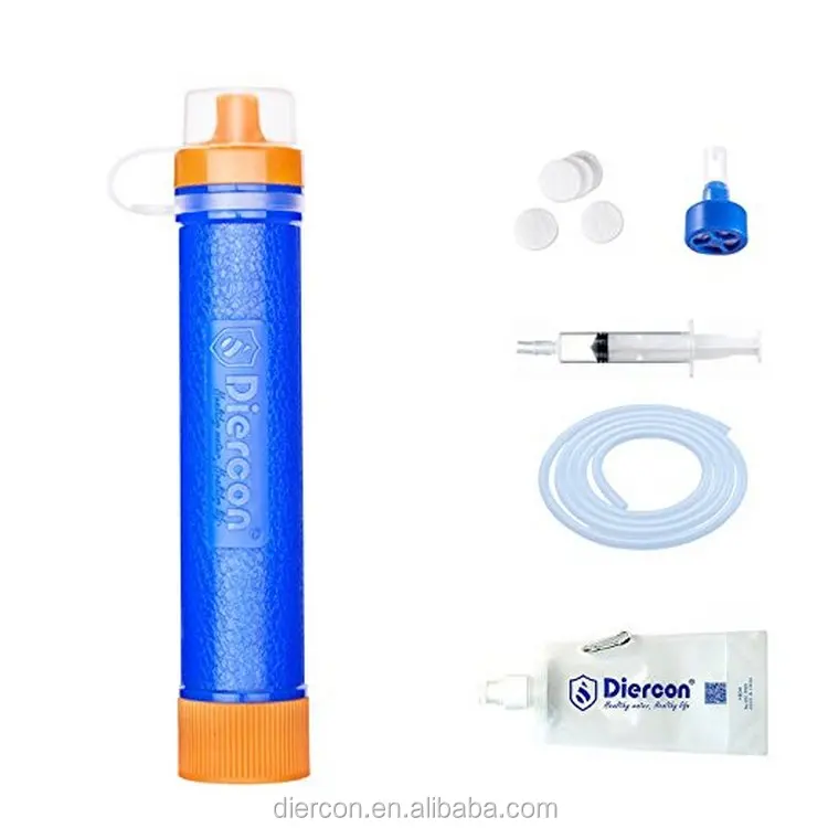 Diercon well sell personal water purifier life net filtration product straw camping portable water filter (PS01)