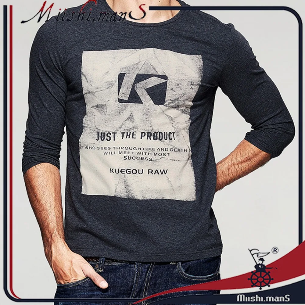 
2017Top quality China online shop custom design men long sleeves crewneck t-shirt/custom cotton blank t shirt/wholesale t shirts 