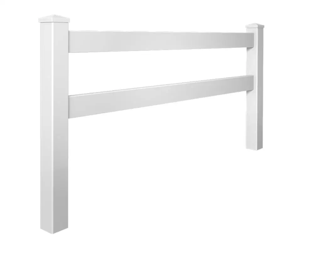 FENTECH hot sale 2  Rail vinyl pvc horse rail fence