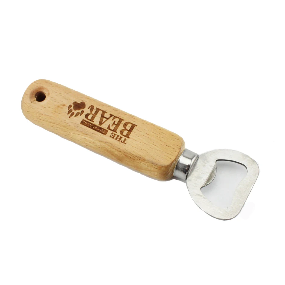 Best selling customized wooden handle beer bottle opener