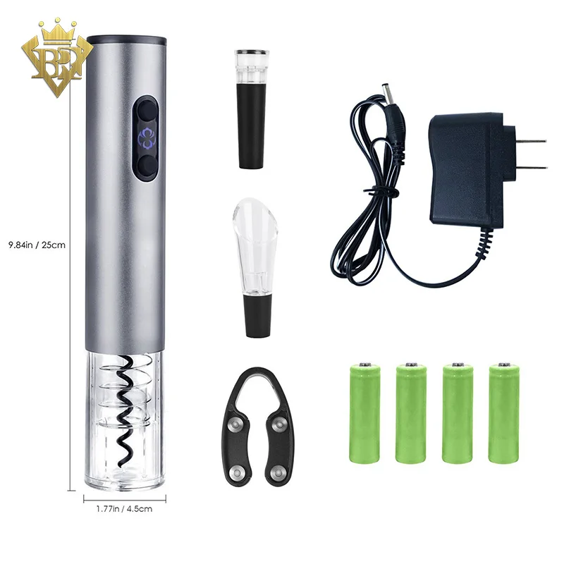 Electric Wine Corkscrew Opener with Foil Cutter and USB Charging Cable