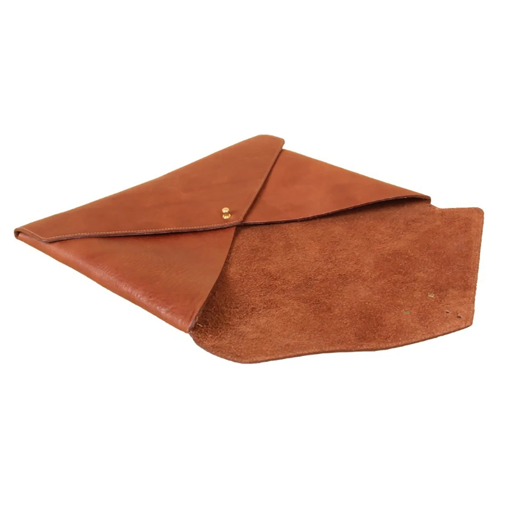 Zippered leather Document Holder with Interior Pocket for Tablet brown folder