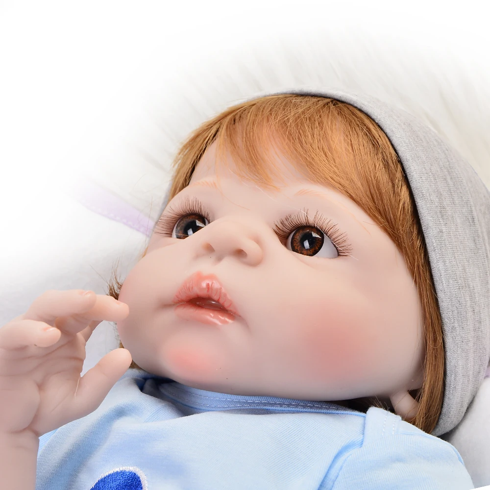 
57 cm/23' Handmade Reborn Dolls Silicone Vinyl Full Body Realistic Newborn Babies Boy Doll Toy Kids Festival Gift 