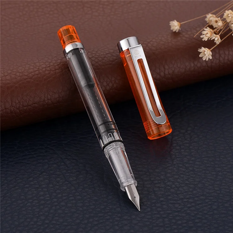 Transparent Plastic Business Gift Acrylic Piston Stationery Fountain Pen