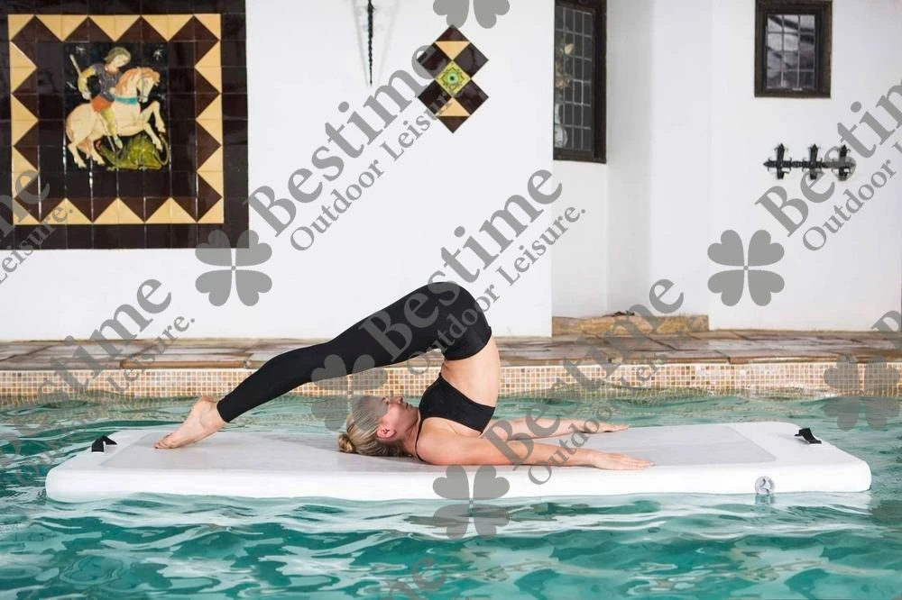 Фитнес надувной плавающий коврик для йоги на воде, фитнес надувной плавающий коврик для бассейна