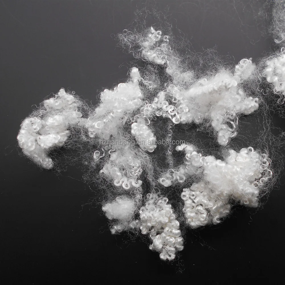 
GRS Standard 3DX64MM semi virgin HCS stuffing quilts and pillows materials fiber regenerated polyester staple fiber 