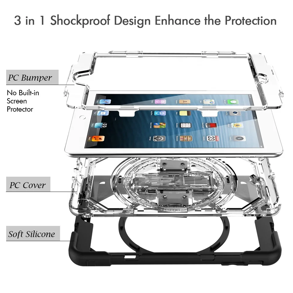 FHL Wholesale Kids proof tablet protective cover shockproof case for iPad mini 2 3 1
