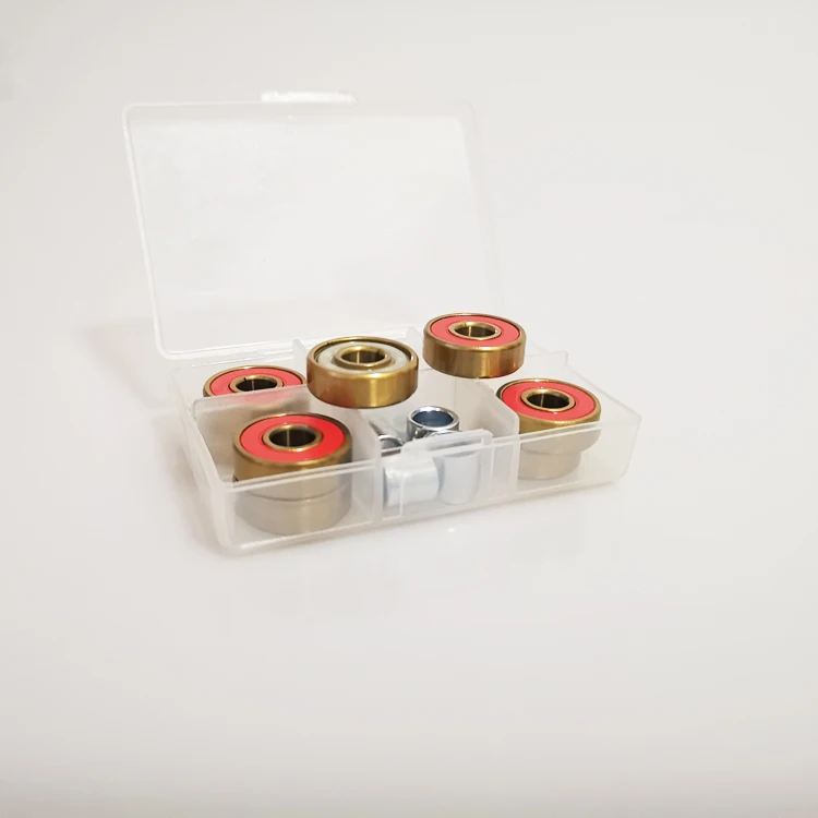 Skateboard Bearing Golden Titanium Coated Skate Bearings with Removable Shields