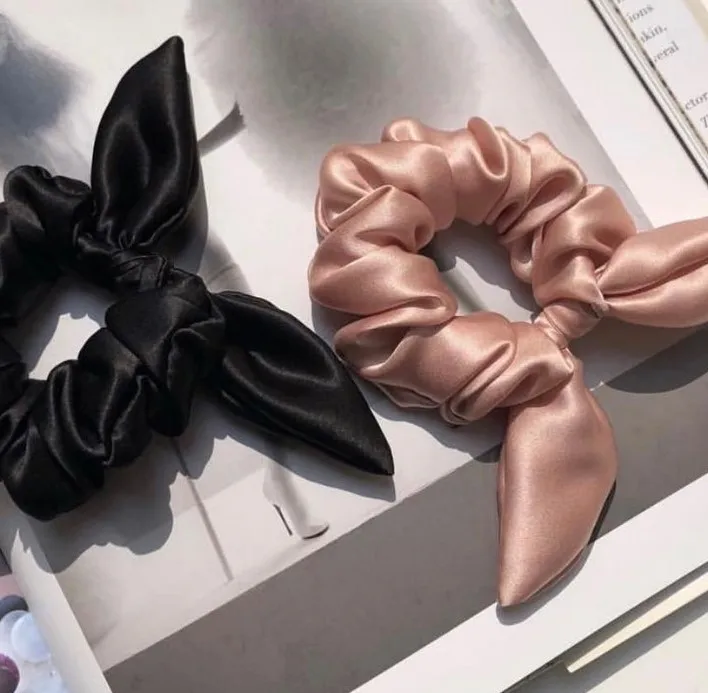 Big size 100% silk scrunchies or silk headband from China factory custom box