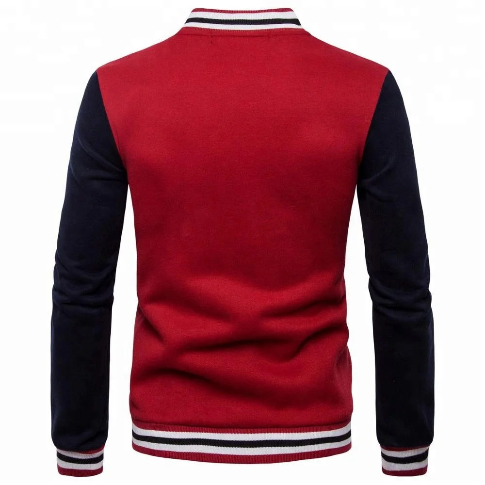 Long sleeve korean fashion varsity jacket embroidered letters baseball jackets for men
