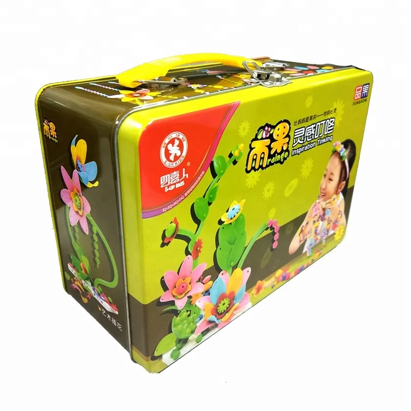 tin box with handle and lock for food packaging tin can