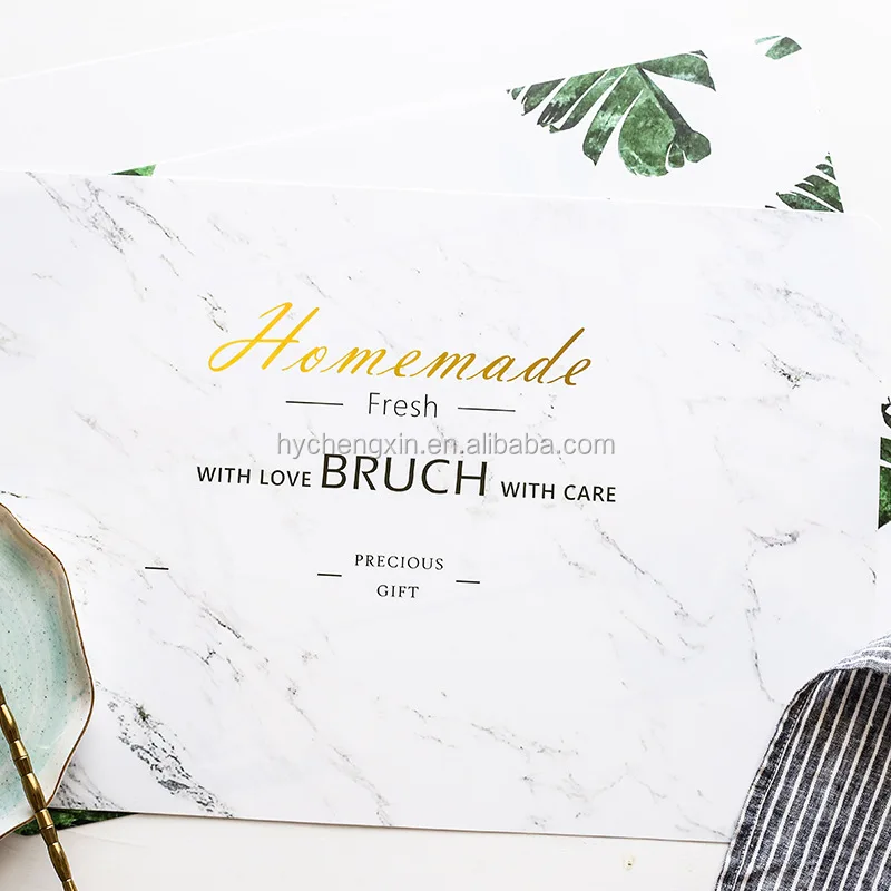 hot sale color printing plastic kitchen marble table mat