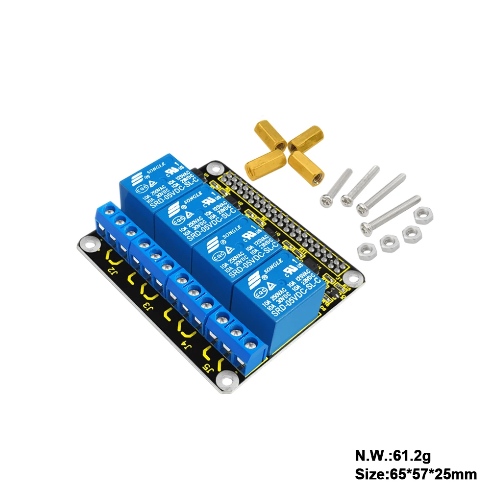  Keyestudio 5v RPI 4 канала-реле Щит Плата расширения для Raspberry Pi 4B CE