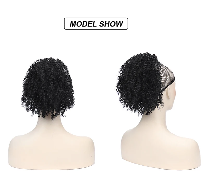 ZShair синтетические натуральные черные волосы пучок афро кудрявые 6 дюймов регулируемые волосы для женщин шиньон наращивание волос