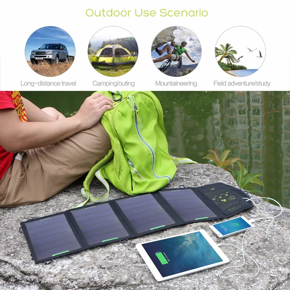 18 Вт 5 В Панель Солнечных Батарей Зарядное Устройство для Сотового Телефона, iphone, ipad Air Mini, Samsung Galaxy Note, Смартф