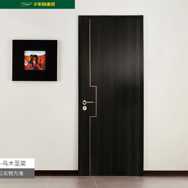 High Quality Modern Bedroom Internal Entry Waterproof Fire Resistant Oak MDF Panel Composite Wood Door for Bathroom Toliet