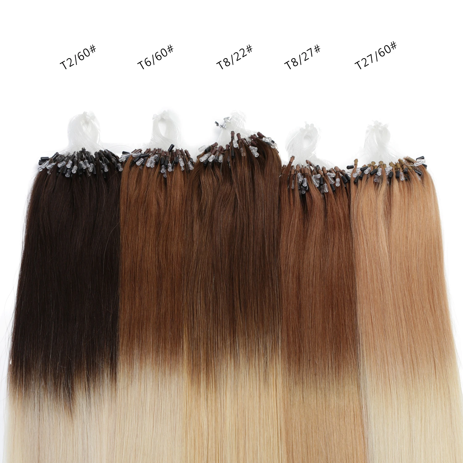 
K.SWIGS Loops Micro Ring Beads Human Hair Extensions 1g/s Silky Straight Human Hair 