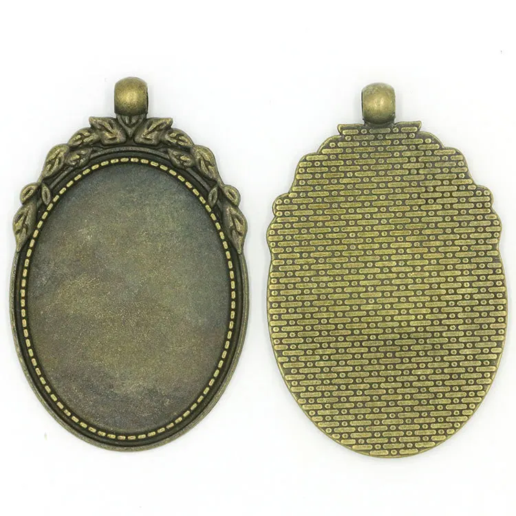 35x25mm/40x30mm Antique Bronze oval Jewelry Cameo Cabochon Bezel Base metal Setting Blank Pendant Trays bezel