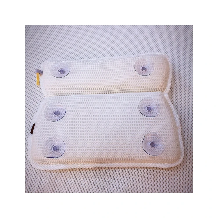 
customized 3D mesh spa pillow with suction cups,quick dry3D mesh bath pillow with suction cups,anti slip bath pillow 