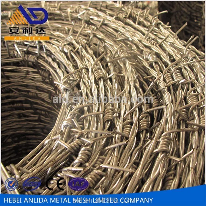 
2017 Cheap! Galvanized/Stainless Steel Double Twist Barbed wire fencing real factory (ISO) 