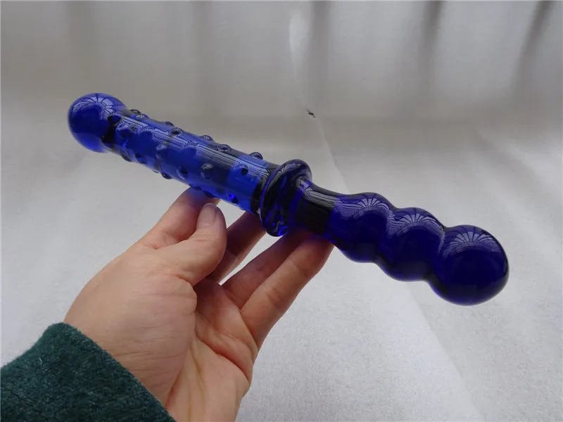 Large crystal double dildo anal plug adult product sex toys for women couples penis shaped long glass dildo