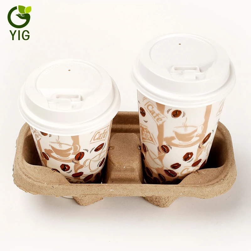 
Disposable Eco-friendly Biodegradable Coffee Cups Tray 