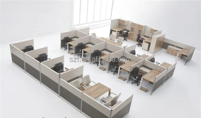 Modern Wooden Chinese manufacturer H shape office workstation design layout system (SZ-WSA101)
