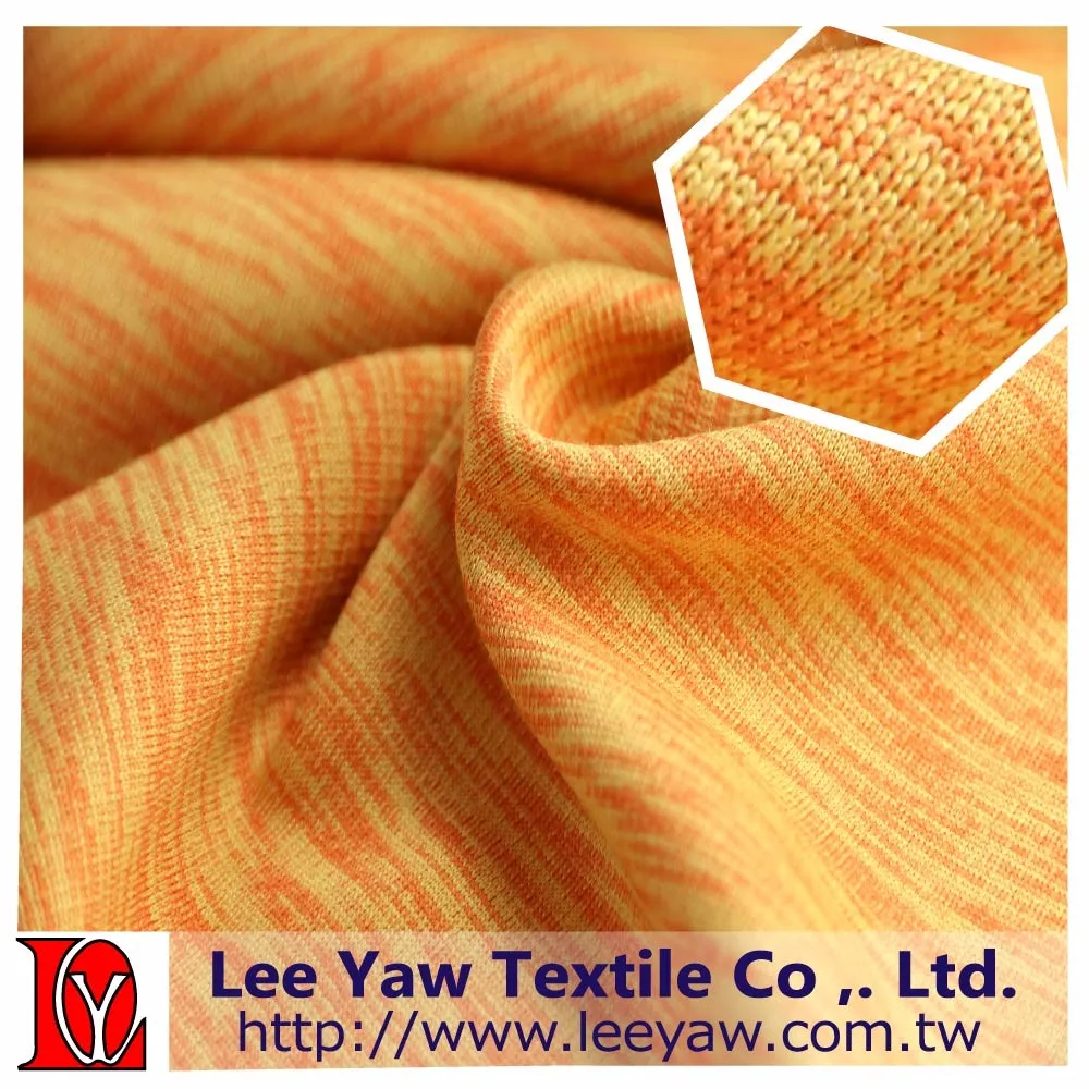 
polyester face heather peach back birdeyes fabric 