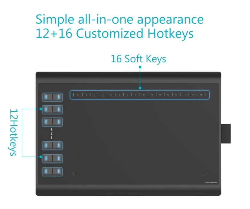 Планшет HUION цифровой для рисования 10 дюймов 1060p 8192 уровней нажатия
