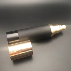 30ml 50ml matt black gold pump cap airless bottle for lotion gel in stock