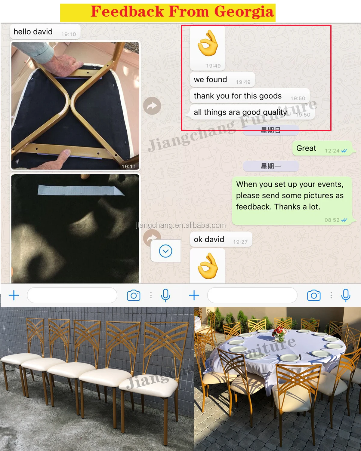 Stackable Aluminum Wedding Tiffany Chair For Rental JC-A02