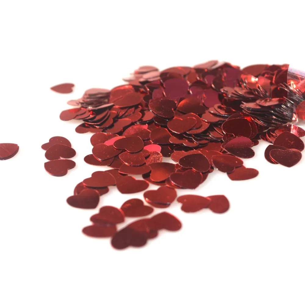 party favor decoration PVC red heart confetti
