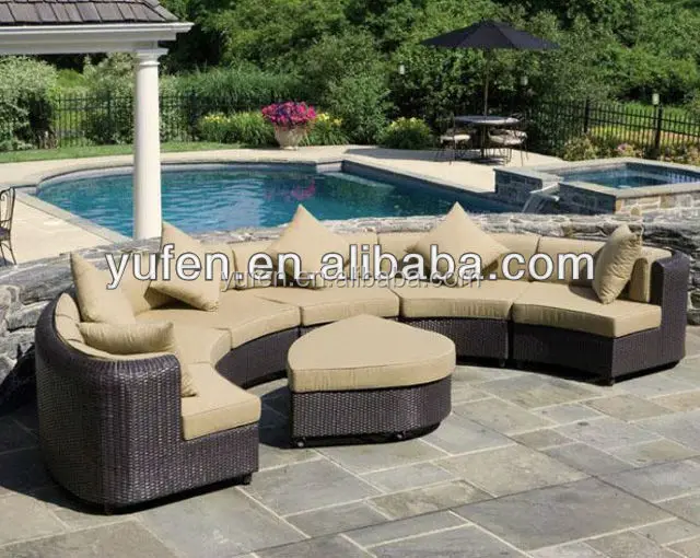 used rattan furniture half moon sofa