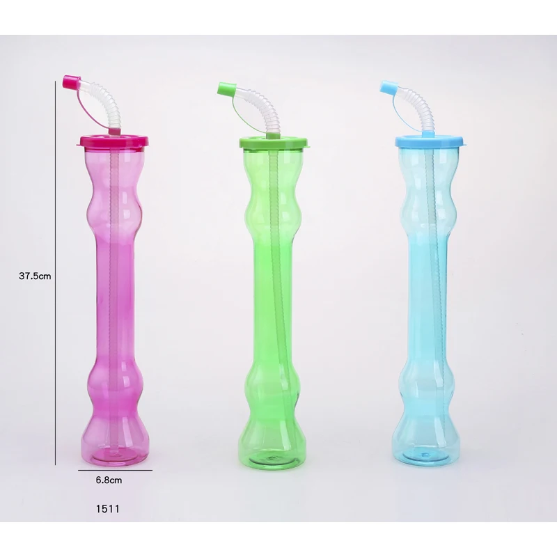 High Quality Plastic Cartoon Kids Yard Cup Drinking Juice straw cup