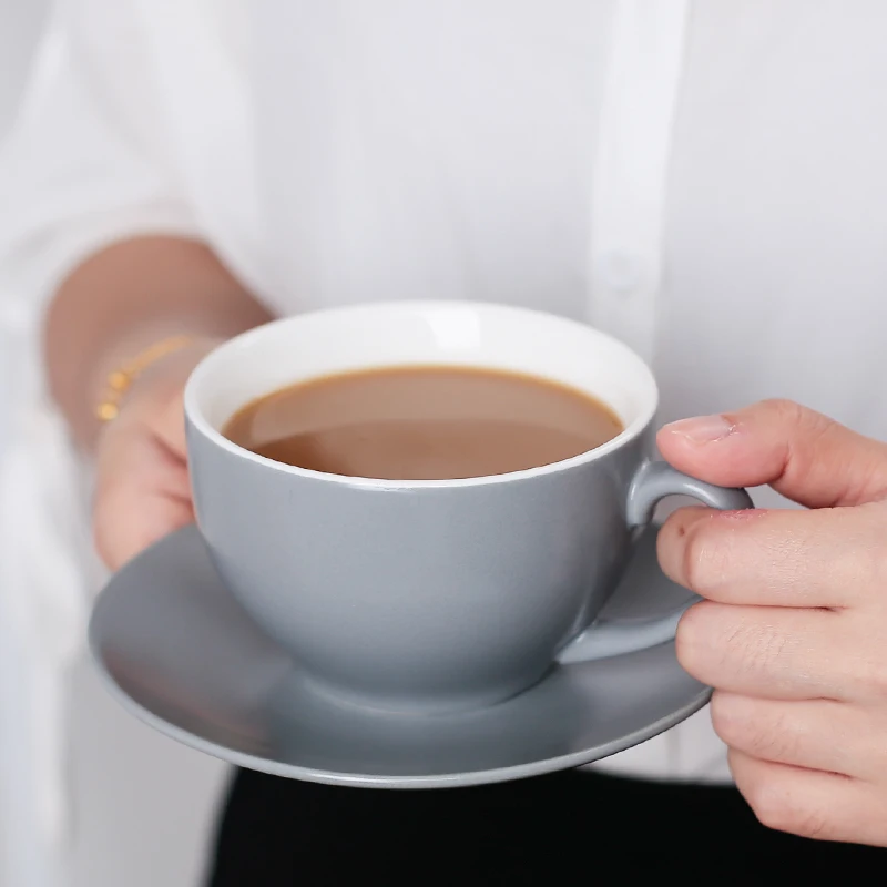 germany unique classical new round shape coffee espresso tea cup and saucer chaozhou ceramic luxury with handle custom logo